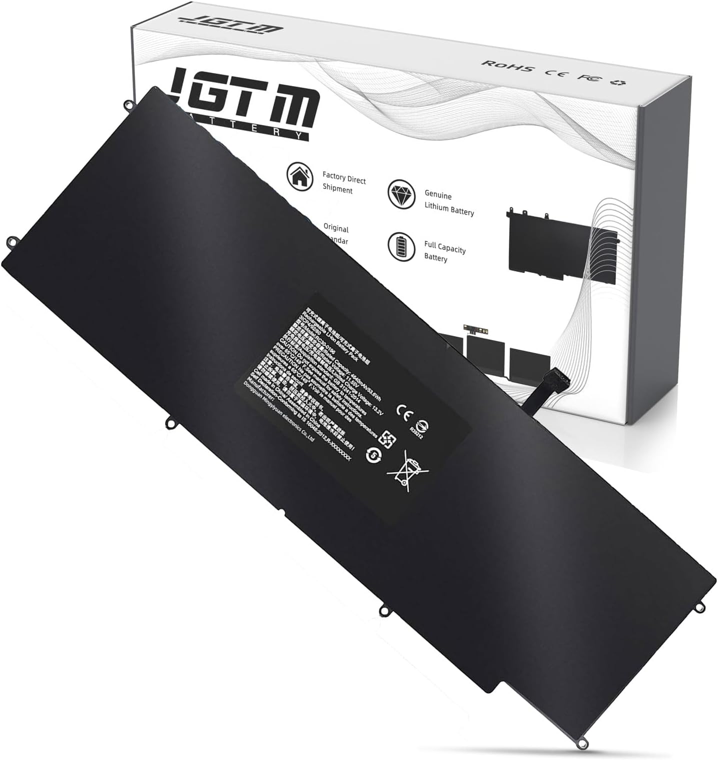 RC30-0196 Laptop Battery for Razer Balde Stealth 2016 V2 Stealth 12.5 (2016) RZ09-01682 Stealth 13 (2017) Black RZ09-01963 Series 3ICP4/92/80 Li-ion Rechargeable Battery 11.55V 4640mAh 53.6Wh