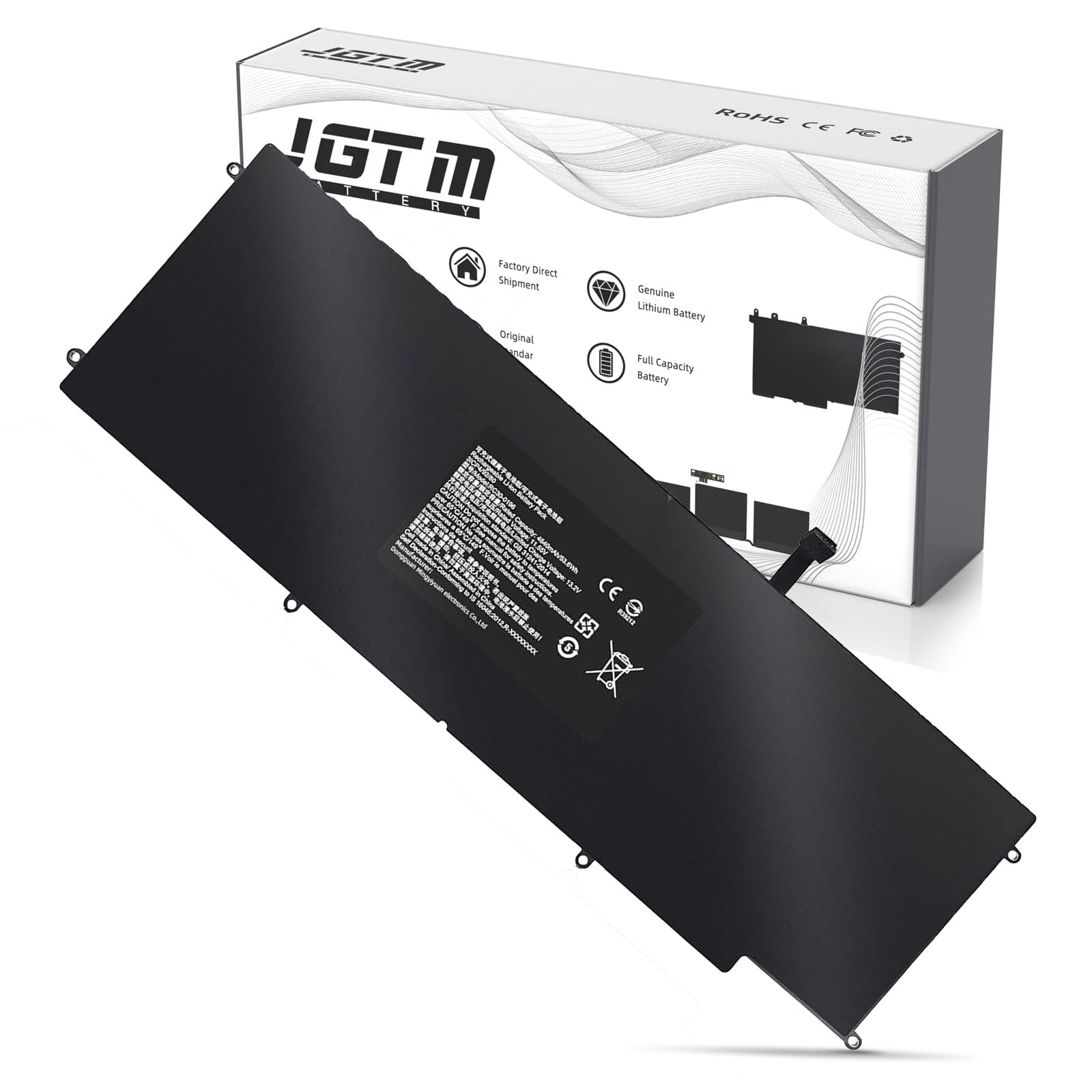 RC30-0196 Laptop Battery for Razer Balde Stealth 2016 V2 Stealth 12.5 (2016) RZ09-01682 Stealth 13 (2017) Black RZ09-01963 Series 3ICP4/92/80 Li-ion Rechargeable Battery 11.55V 4640mAh 53.6Wh