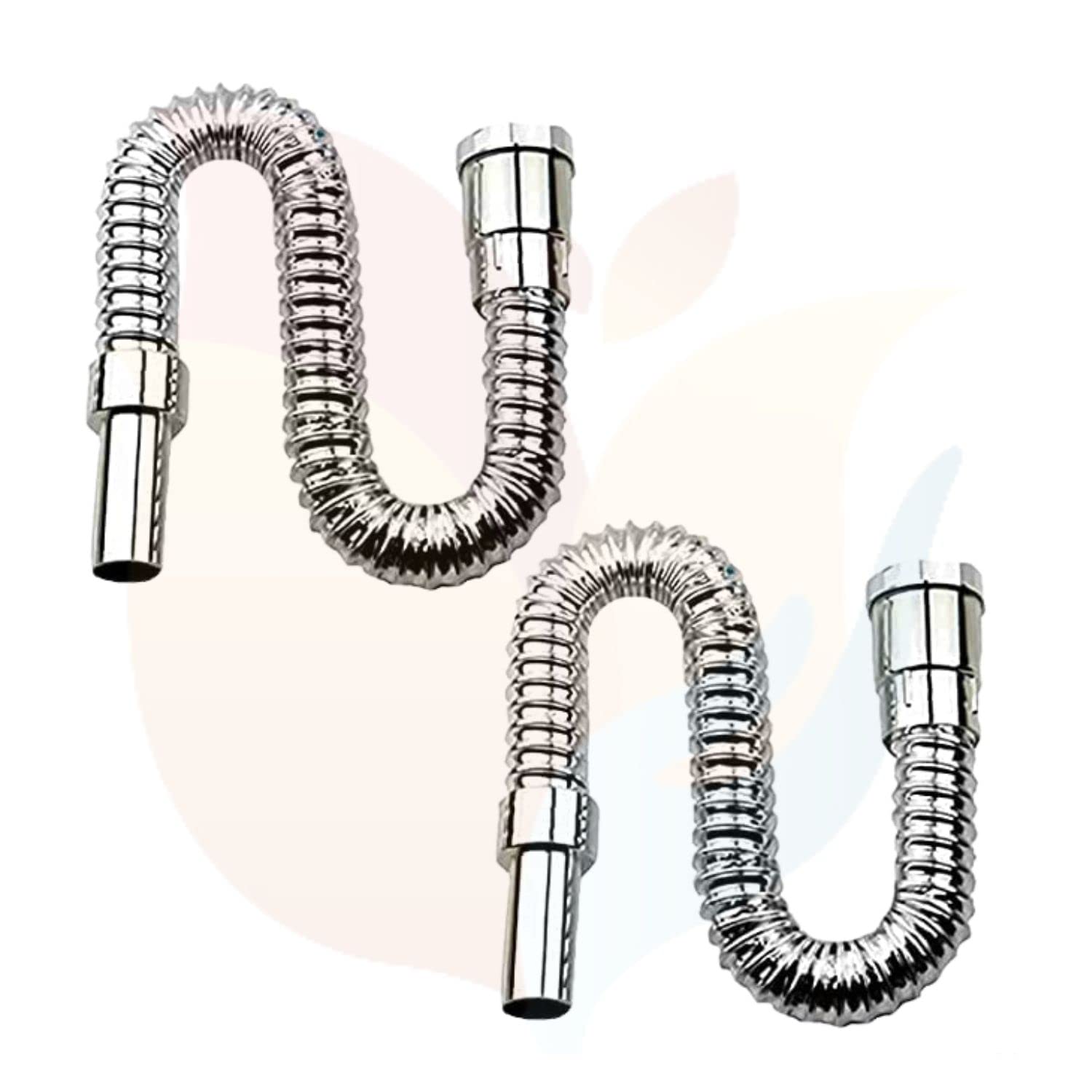 Rudraksha® Bathroom/Kitchen Sink Flexible PVC Waste Pipe Drain Hose/Outlet Tube Connector Basin Downcomer, Chrome (Pack of 2) (B08M47RP11) Amazon Price History, Amazon Price Tracker