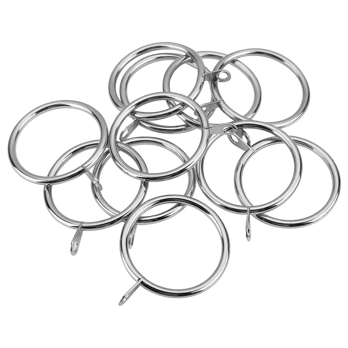 Homeelabador Silver Curtain Pole Rings 30Mm Strong Metal Curtain Hanging Rings With Sliding Eyelet Rings Hanging Rings Curtain Eyelet Rings Pack Of 12
