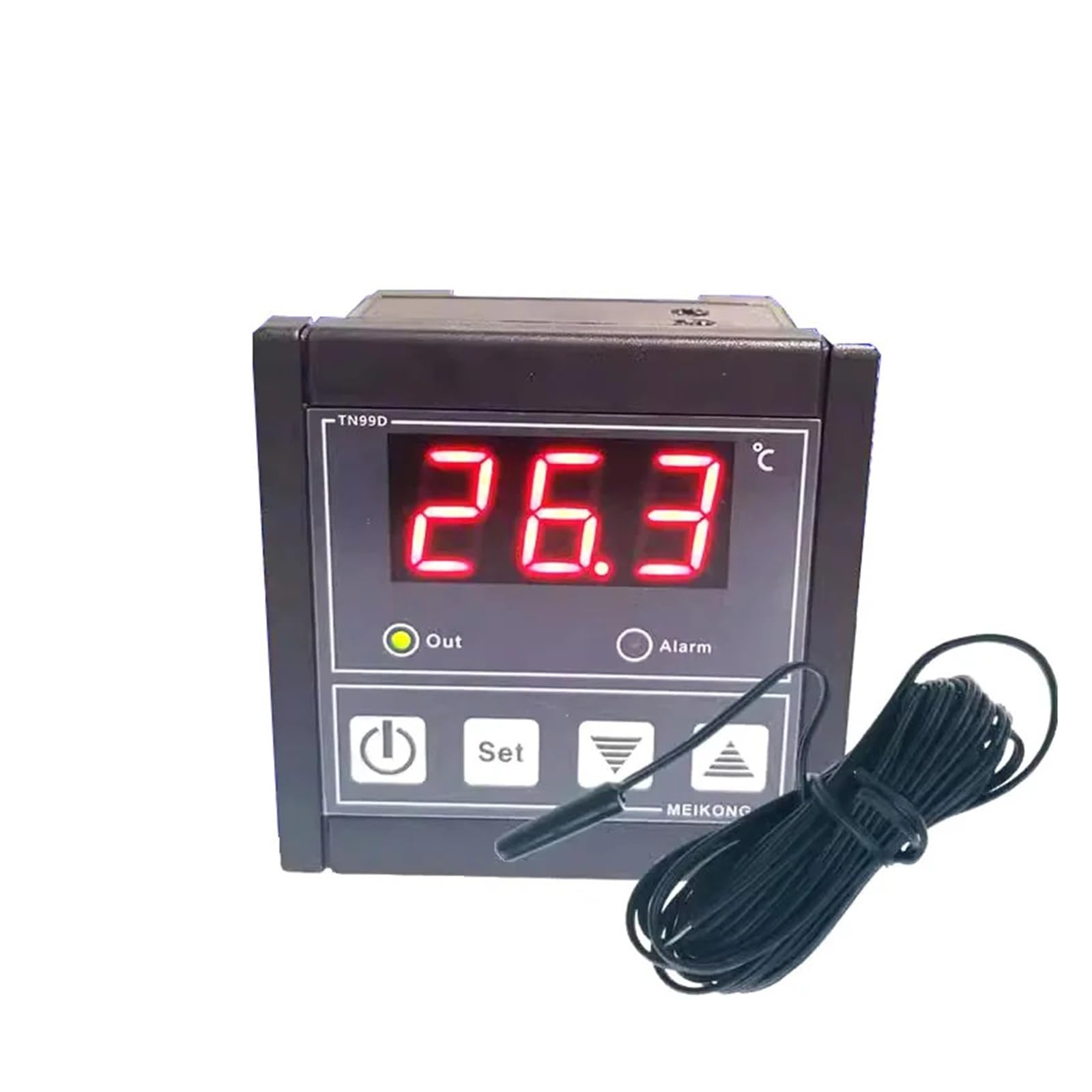 Regulator temperatury TN99 300 stopni, cyfrowy przełącznik kontroli temperatury z alarmem i sondą (silikonowa próbka 3 m)