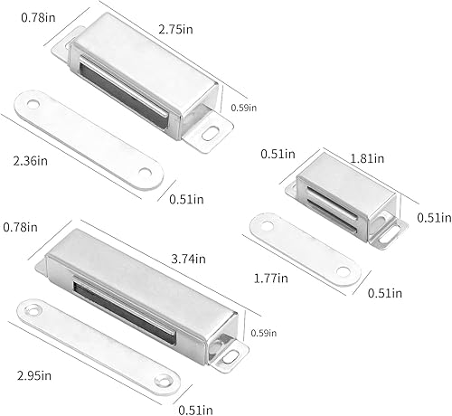 Miniatura 6 de Cierre magnético de acero inoxidable, imanes de puerta de gabinete, dispositivo de succión magnética fuerte, para armario, armario y pestillo de
