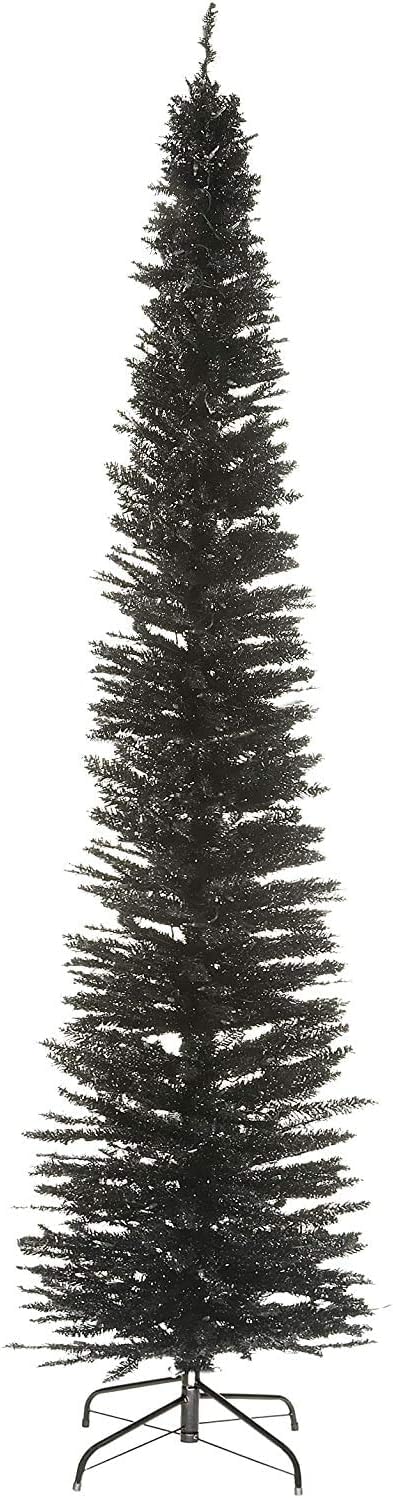 National Tree Company Artificial Christmas Tree, Silver Tinsel, Includes Stand, 9 feet
