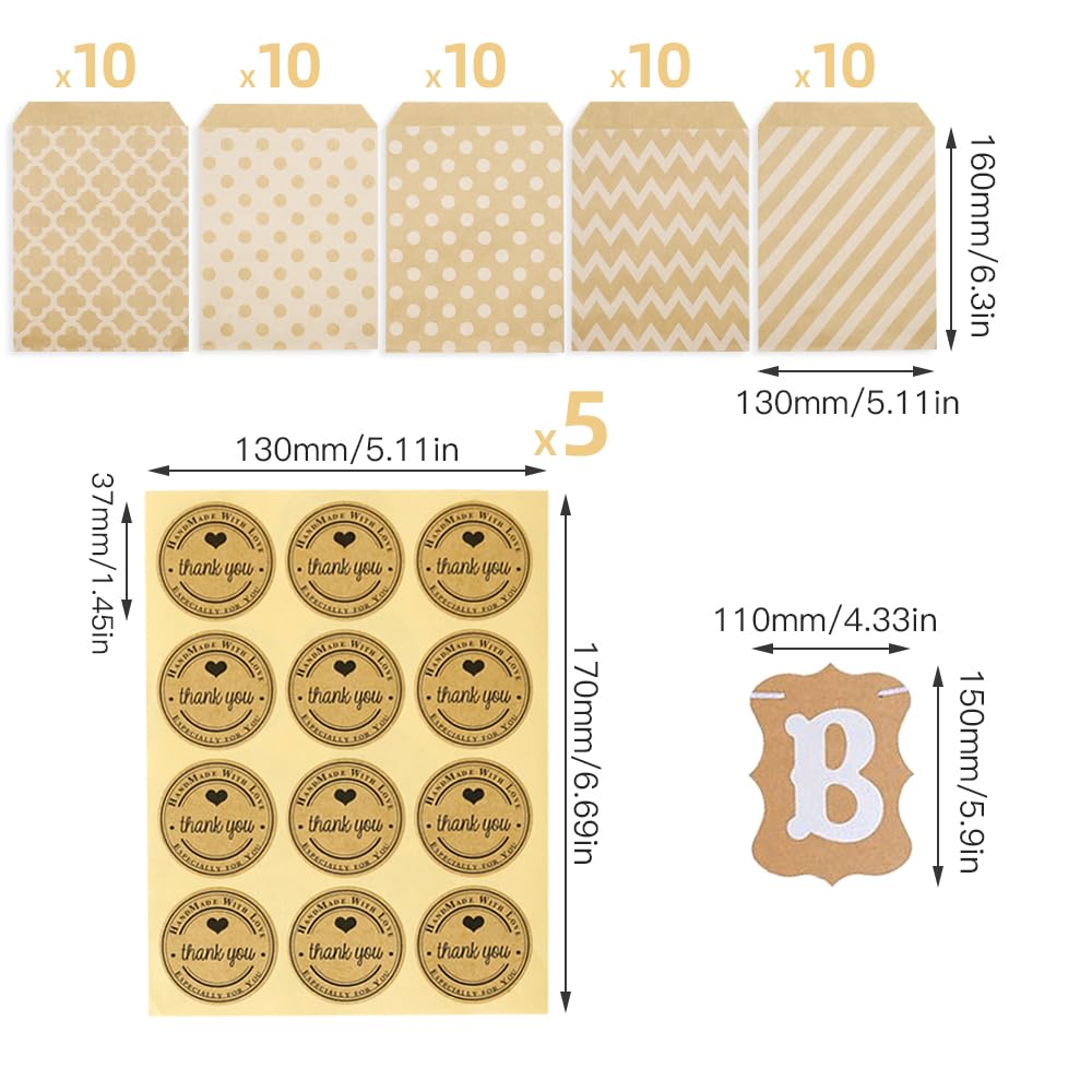 Accessoireset voor snoep, incl. 4 suikertang, 2 scheppen Candybar, 1 banner van Candy Bar 5 stickers, 50 zakjes voor snoep, decoratie, bruiloft, verjaardag, feest