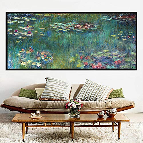 ZJJXM Tableau Impression Toile Claude Monet Nymphéas Réplique Peinture sur Toile Impressionniste Grande Taille Mur Art Photos pour Salon Home Decor