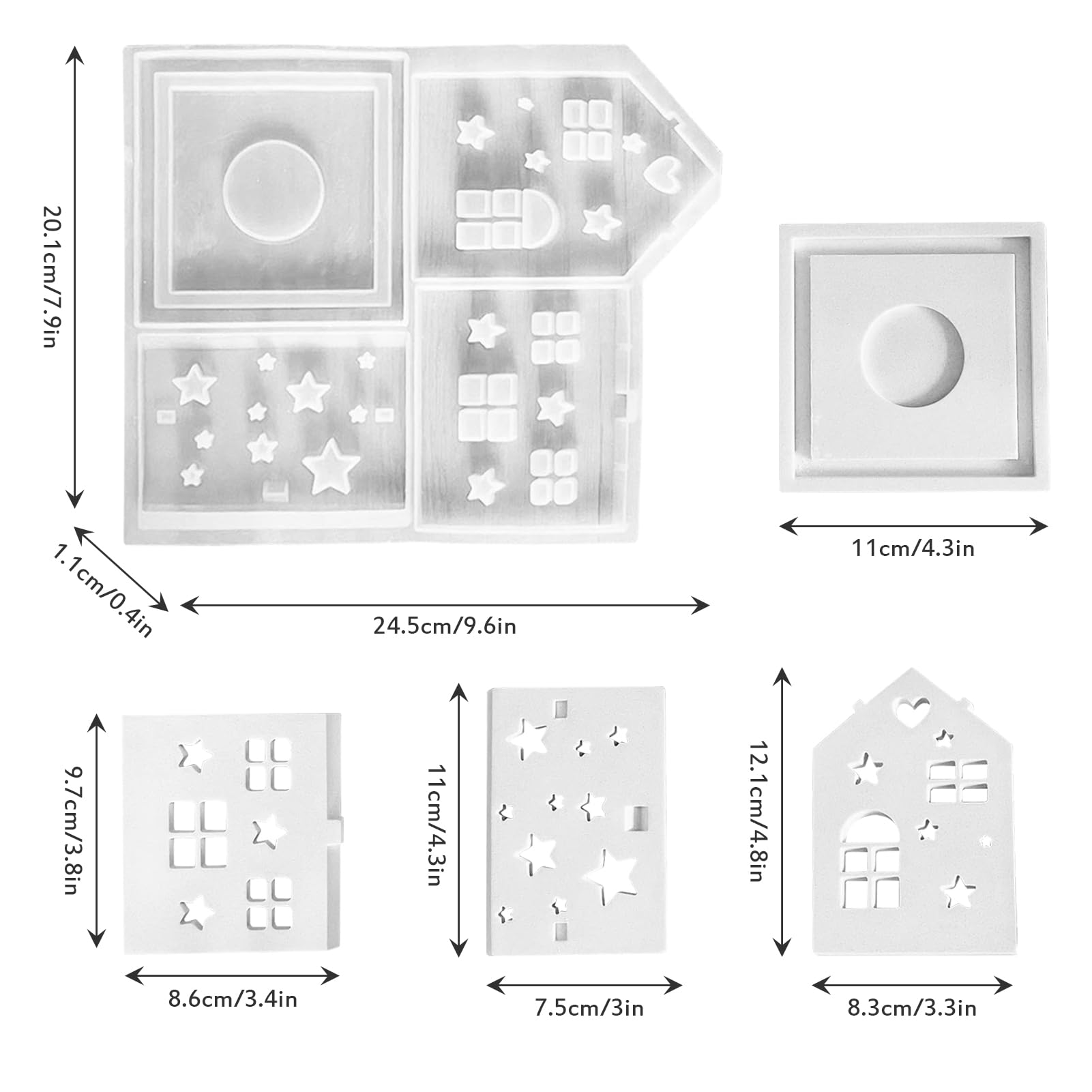Soiftra Silikonform Haus - Für Harz, Wachs, Beton, 62x118x215mm
