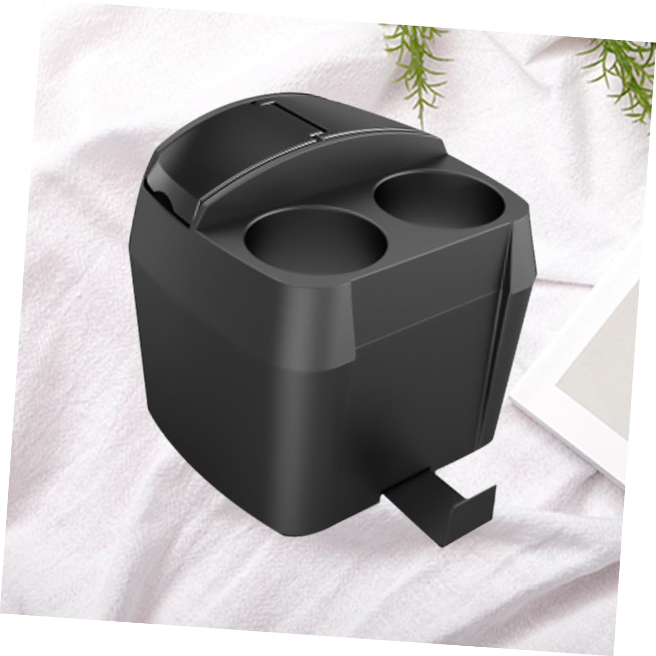 Amosfun Auto Mülleimer Schwarz aus Abs und Pp, Multifunktional für Auto | Getränkehalter und Ablagebox, Geeignet für Müll und Papiertücher, Leicht zu Reinigen