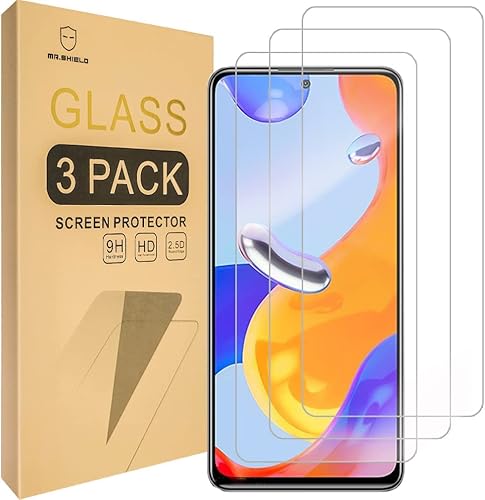 Mr.Shield Paquete de 3 Diseñado para Xiaomi Poco X4 Pro 5G vidrio templado Vidrio japonés con dureza 9H Protector de pantalla con reemplazo de por