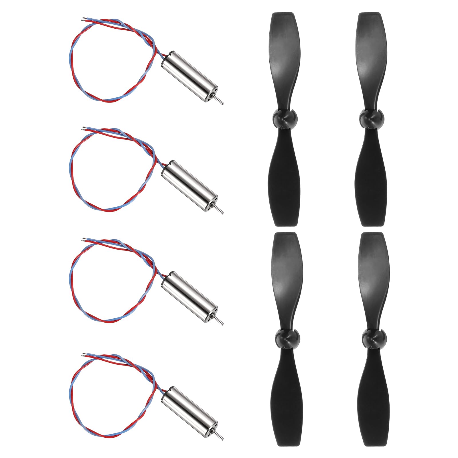 QUARKZMAN Motores De Copa Hueca 720 Con Hélices De Dron De 75MM - 4 Piezas De Repuesto Hélices LR Para Controlar El Motor De Copa Hueca De Un Quadcopter (Negro)