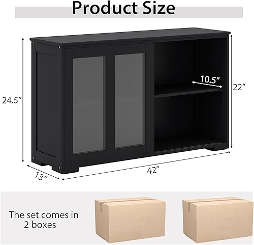 Vista 103 de Costzon - Aparador de almacenamiento para cocina, gabinete apilable antiguo para el hogar armario de bufé para el comedor