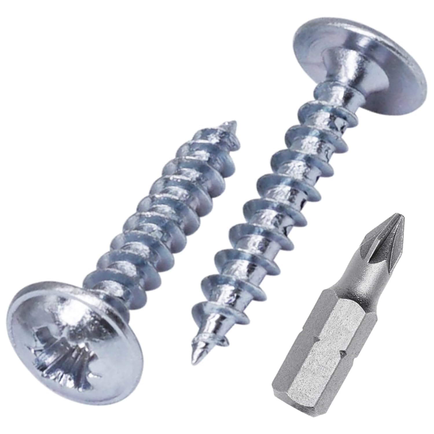 (Pack of 550) Zinc Plated Steel 9/64" x 1-3/16" (3.5 x 30 mm) Silver Wood Screws, Modified Truss Head, Self-Tapping, Metal & Wood Use