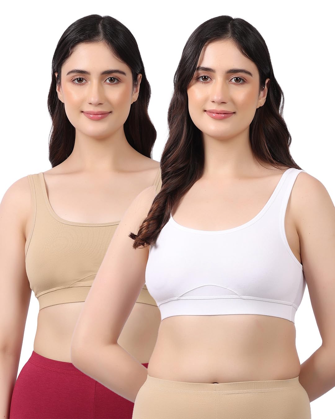 lavos Bamboo Cotton Comfort Sleeping Bra for Women, Slip On Bras to Wear at Home, Non-Padded & Non-Wired Sports Bras, Full/High Coverage, Soft Comfortable & Breathable Broad Strap Bra-picture-55