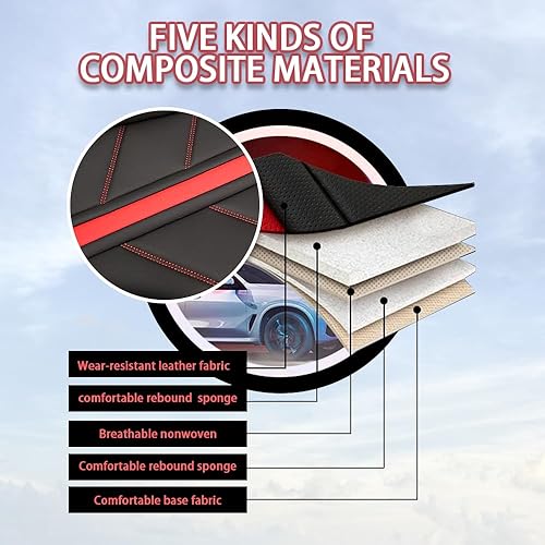 Miniatura 7 de Juego de 5 fundas de asiento para Mazda CX-3 CX-30 CX-5 CX-50 CX-9 CX-90 Mazda3 Mazda9, fundas de asiento de cuero mejoradas, impermeables,