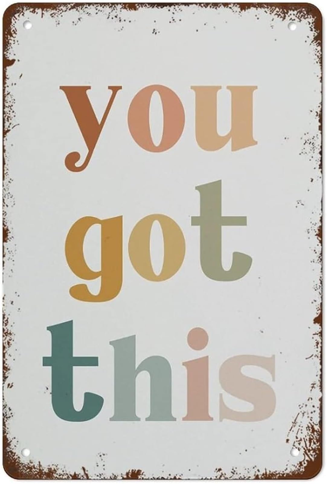 Classroom Tin Sign You Got This Boho Rainbow Affirmation Vintage Decor Home Office Bedroom Cafe 8 X 12 in