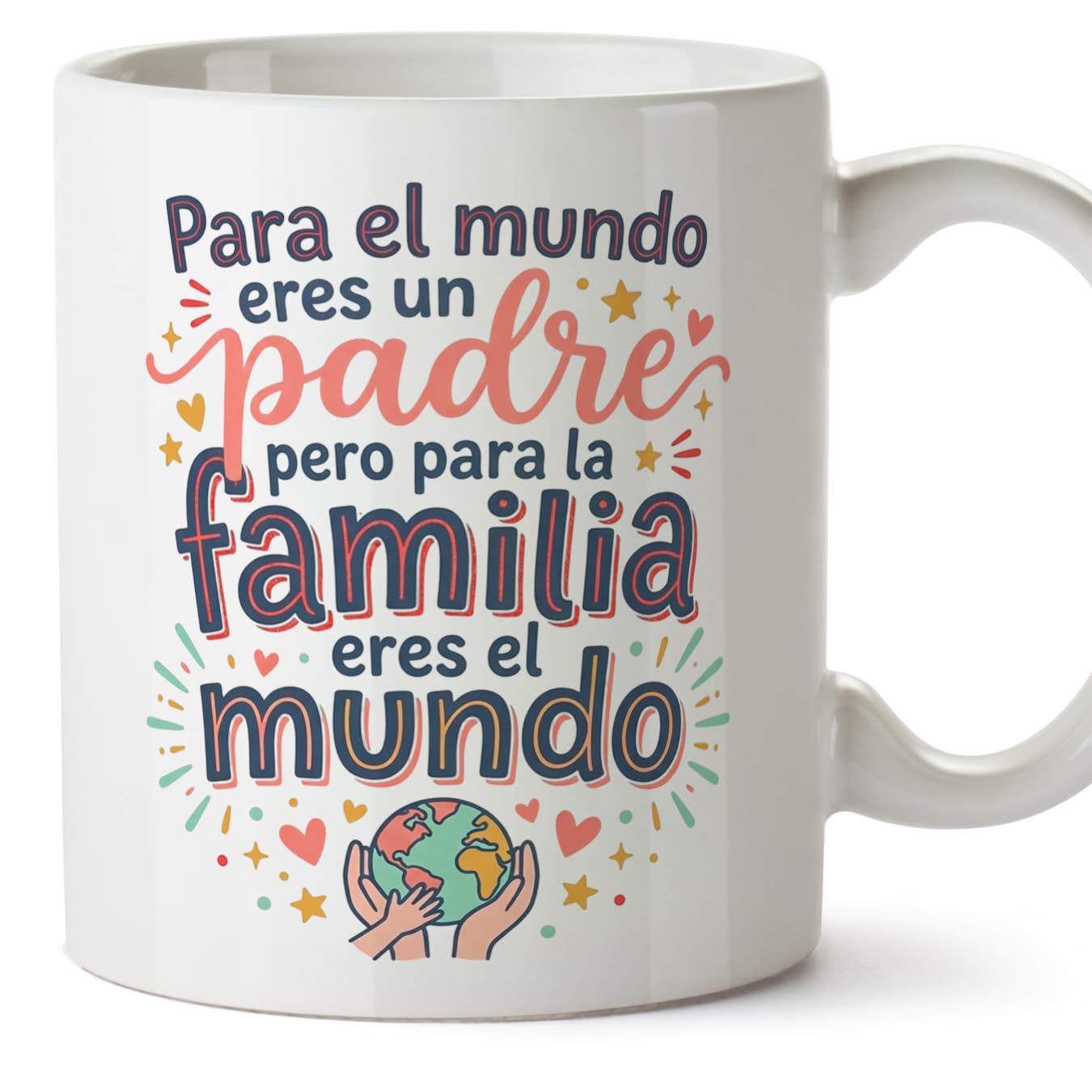MUGFFINS Taza mamá con frase Para el mundo eres una madre pero para la familia eres el mundo en Español | regalo madre | 330 Ml 11 oz | Idea original para regalar | progenitores v1 — view 36