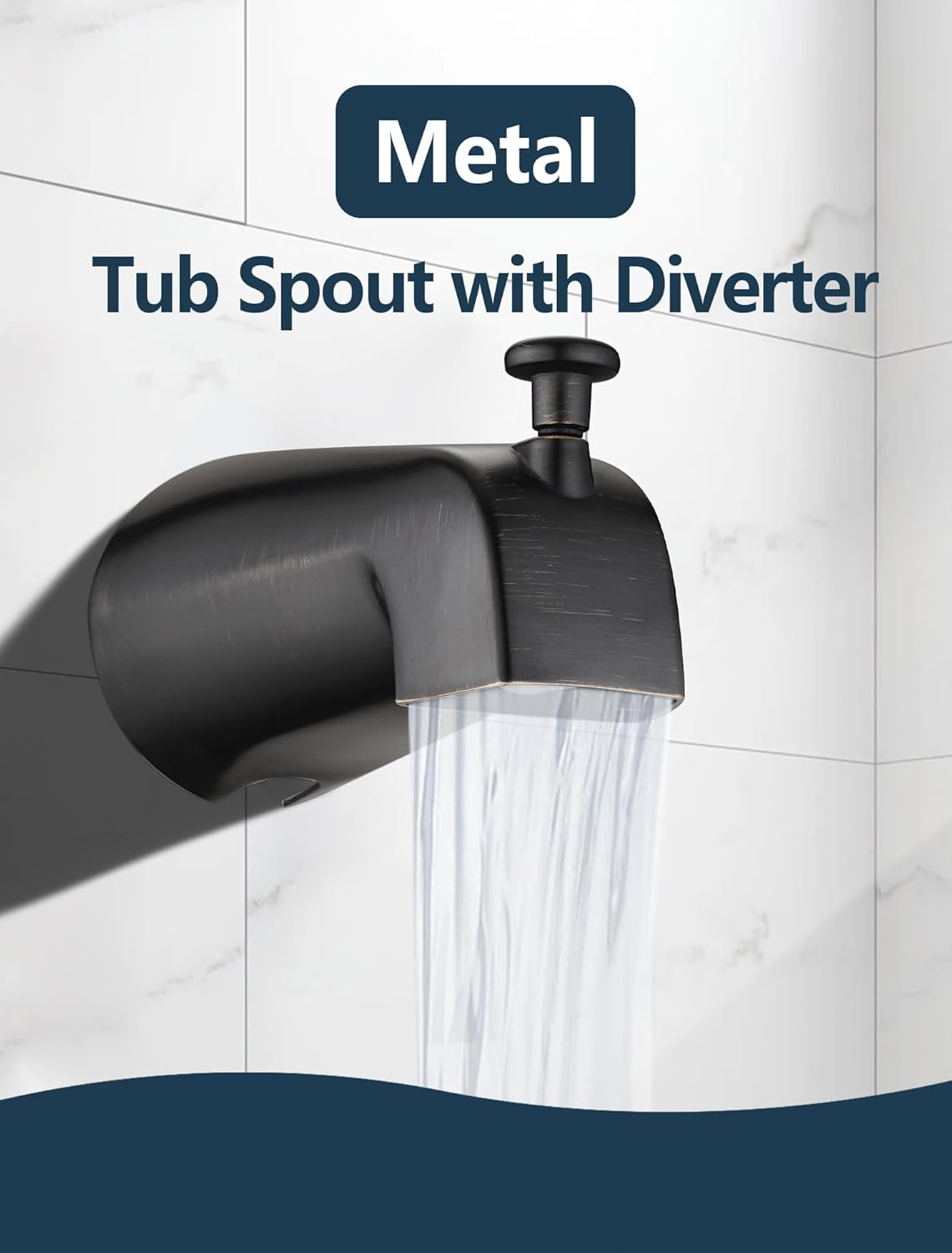 Replacement 8" Square Rain Shower Faucet Tub Trim Kit for Delta 13/14 Series, High-Pressure Shower Head System, Oil-Rubbed Bronze (Valve Not Included)