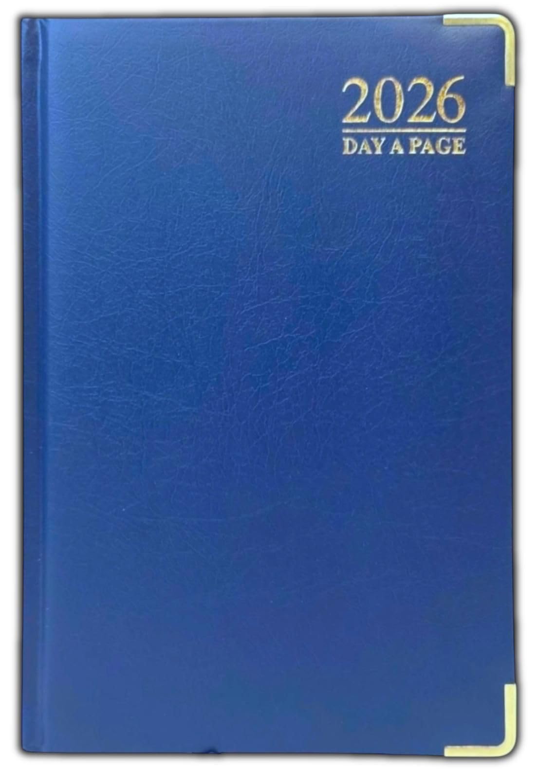 ORBITRON 2026 A4 A5 A6 Day A Page Padded Hardback Desk Diary with Metal Corners (Blue, A6 Day A PAge)