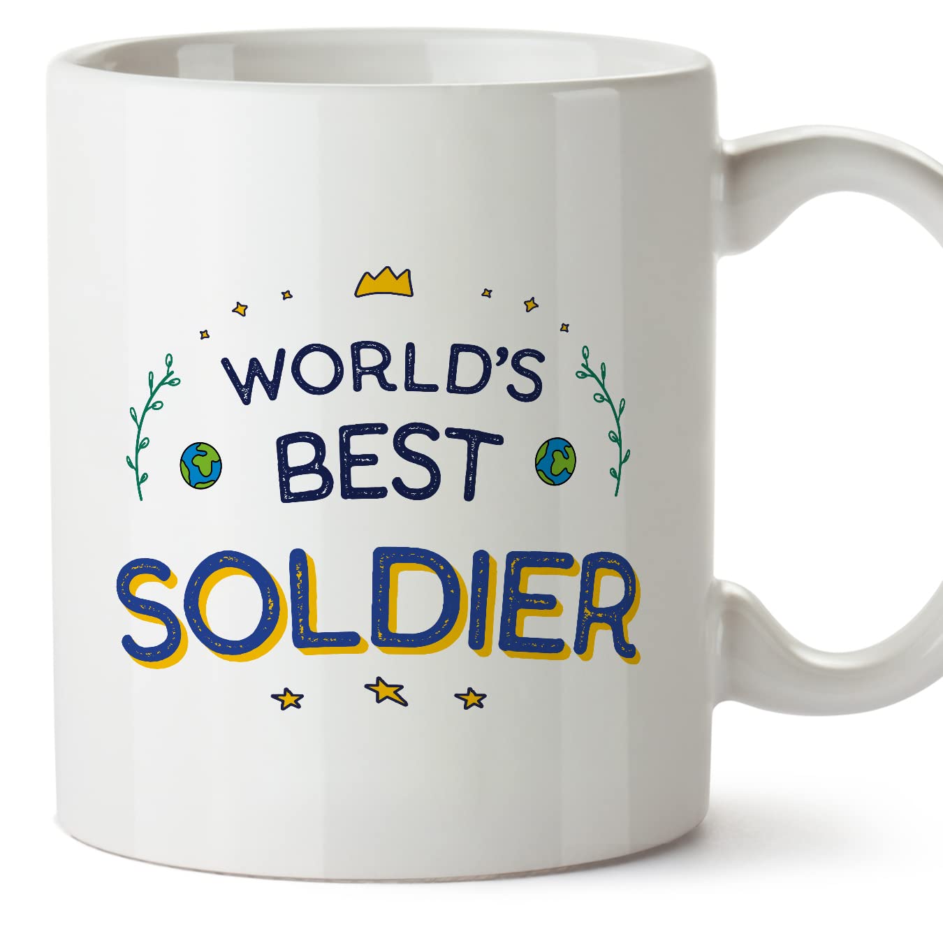 MUGFFINS Soldier Mug - in English - World's Best - Funny Gift for Colleagues - Ceramic 11oz Mug — image 1