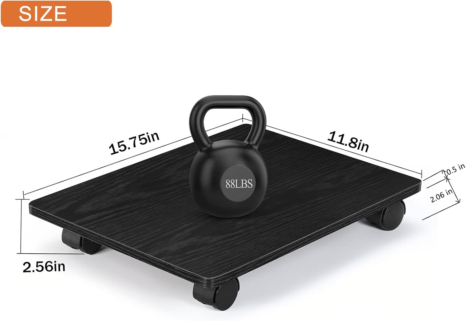 Computer Tower Stand, Set of 2 Pc Tower Stand, Floor Pc Stand for Under Desk, Wooden CPU Holder Stand Cart with Lockable Wheels, for Office, Home(Black) : Office Products