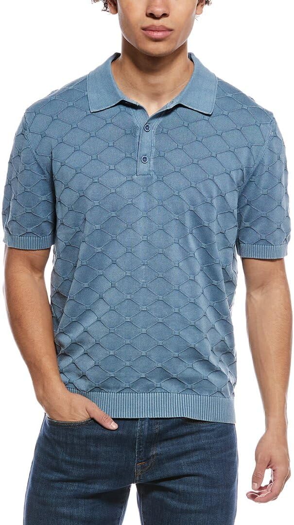 Stonewash Diamond Sweater Polo in Sea Grass