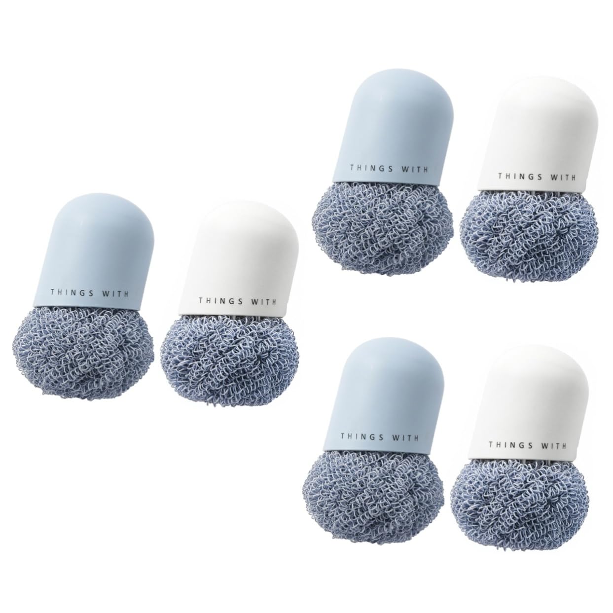 Brosse de nettoyage plastique rond Healvian pour vaisselle et cuisine de restaurant 6 pièces