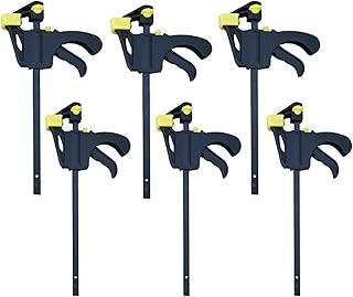 VBPCEFZTLK Amarillo Bricolaje Esparcidor de Trabajo de Madera de Mano Ajustable 4 Pulgadas Kit de Clip de 4 Pulgadas Lanzamiento de trinquete rápido F Pinza Clip(5pcs Clamps)