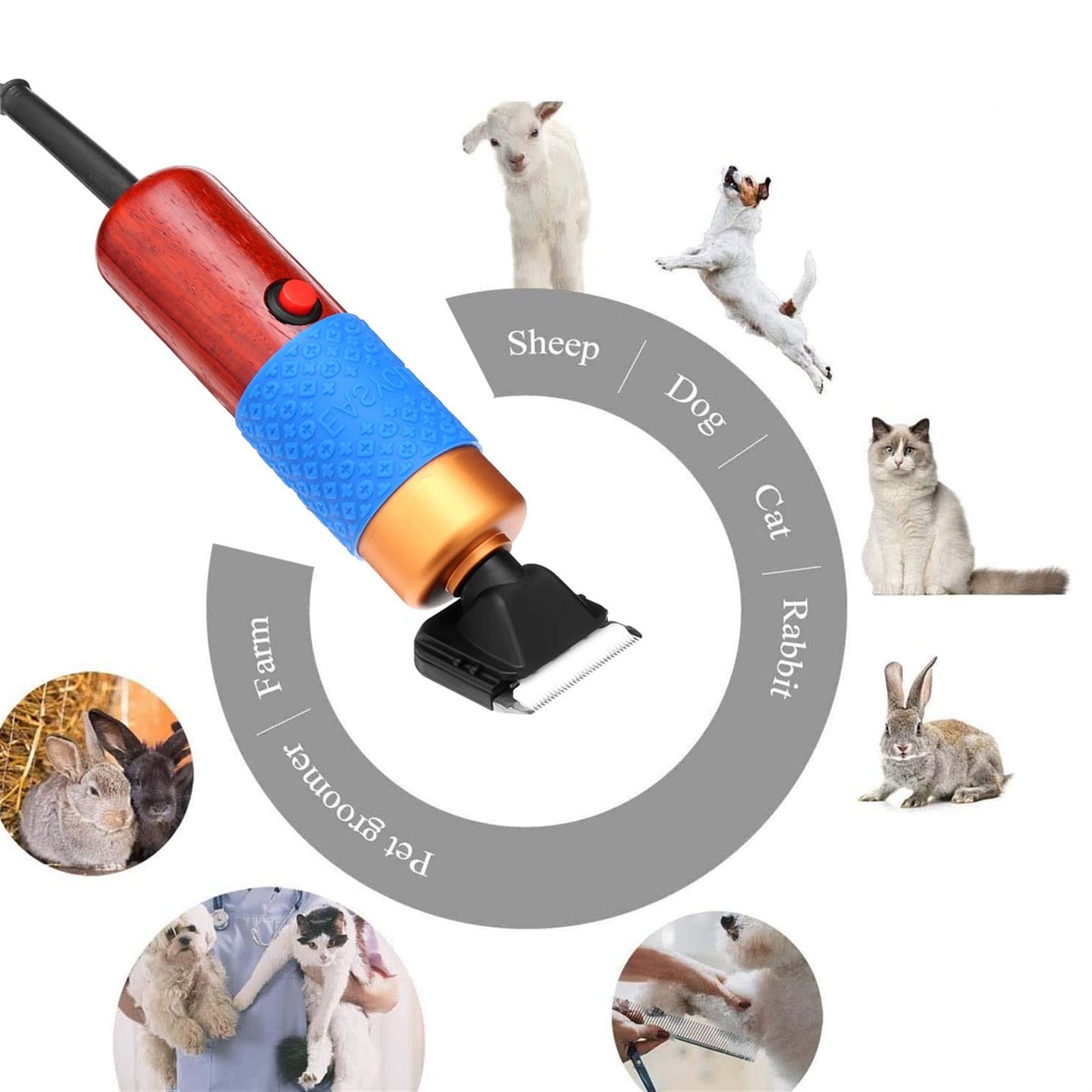 Nożyce do Owiec, 200W elektryczna maszynka do strzyżenia zwierząt domowych strzyżenie koń pies owiec zwierzę domowe Clipper trymer włosów Cutter High Power