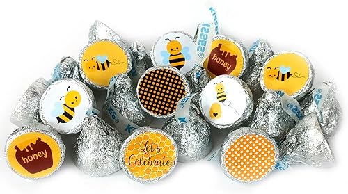 Etiqueta de abejorro para chocolates Hershey Kisses - Calcomanías de fiesta de cumpleaños para baby shower - Juego de 240