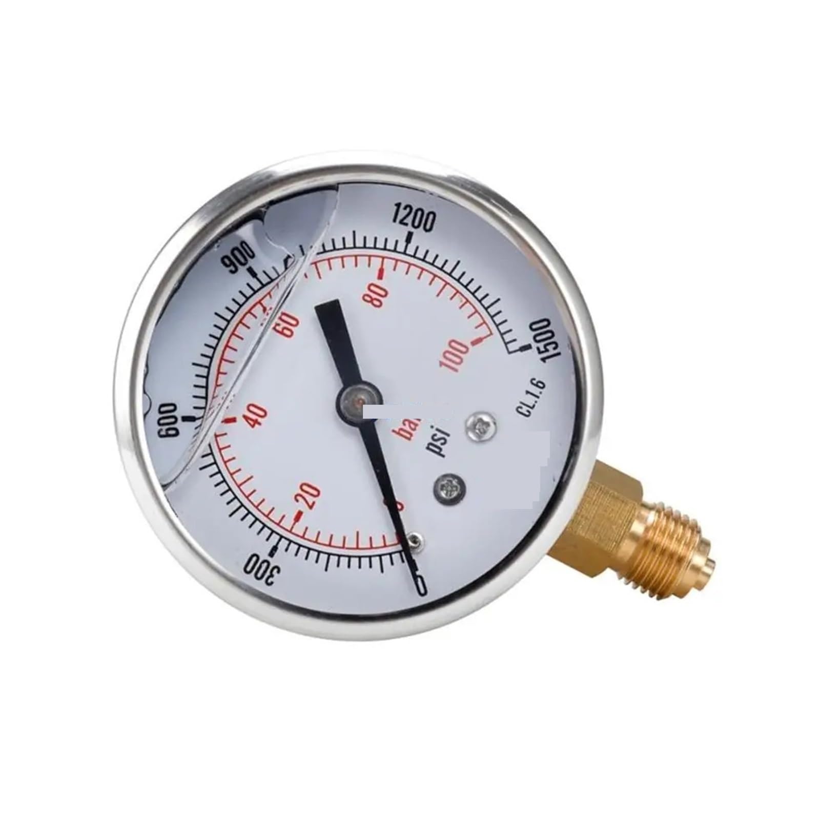 Ciśnieniomierz, Wskaźnik gazu, wody, powietrza, oleju ze stali nierdzewnej 0-100 barów 0-1500 PSI 1/4'' BSP na
