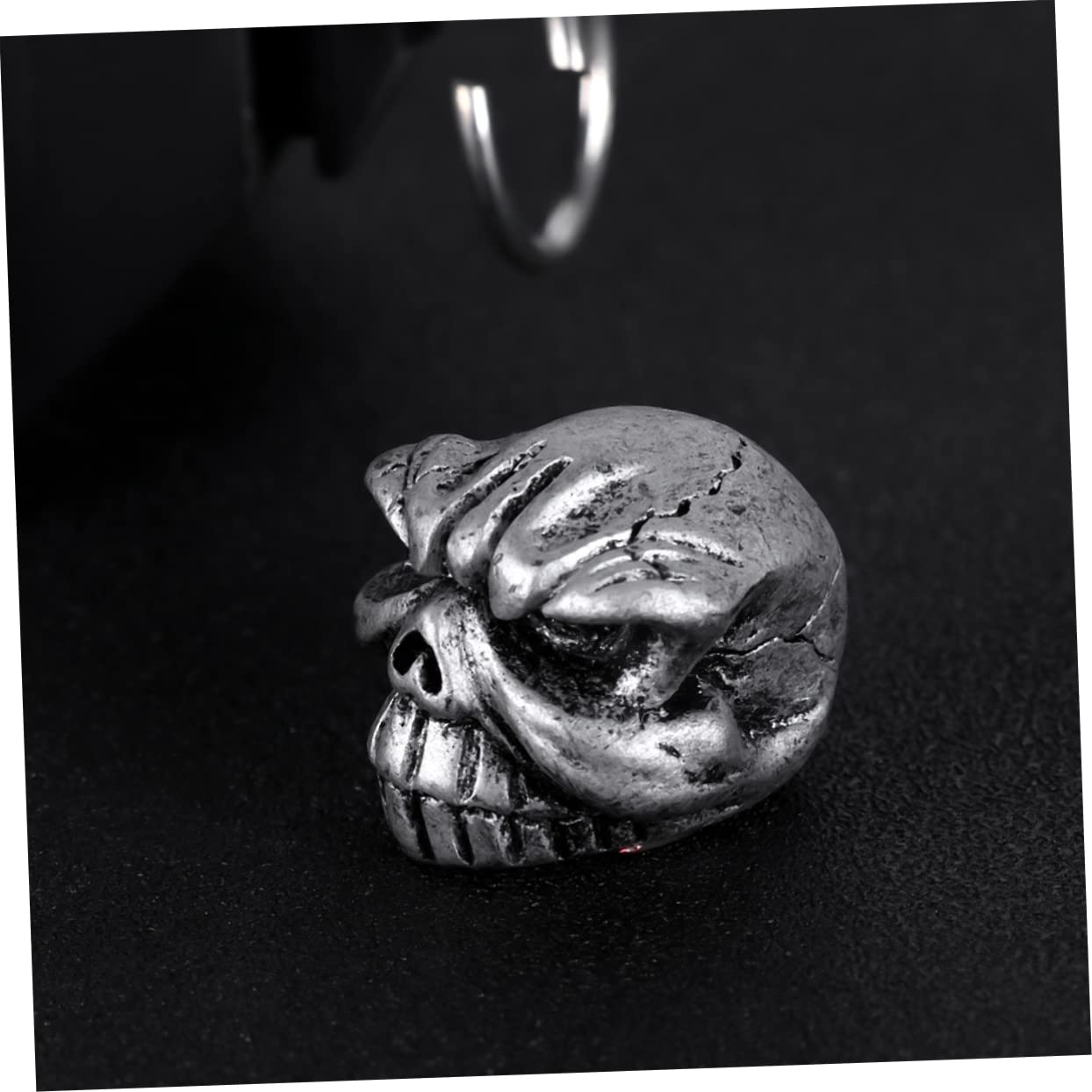 SOLUSTRE 3sätze Skull Ventilkappen Für Motorräder Und Fahrräder Aus Langlebigem Resin Kreative Schädel-Design Und Installieren Für Bike-zubehör Silber