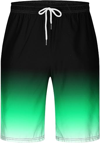 Big and Tall Shorts for Men Causal Summer Drawstring Gradient Color Bathing Suits Elastic Waist Beach Shorts 2024