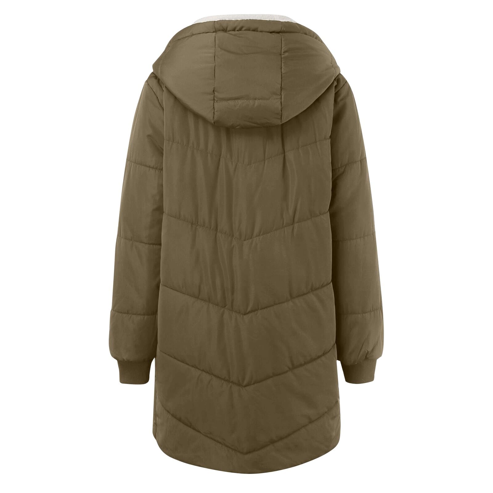 Genérico Chaqueta de plumón para mujer Ropa Invierno Cremallera con Bolsillo abrigo acolchado plegable ligera parka acolchada Elegante Deportivo larga y cálida clima frío