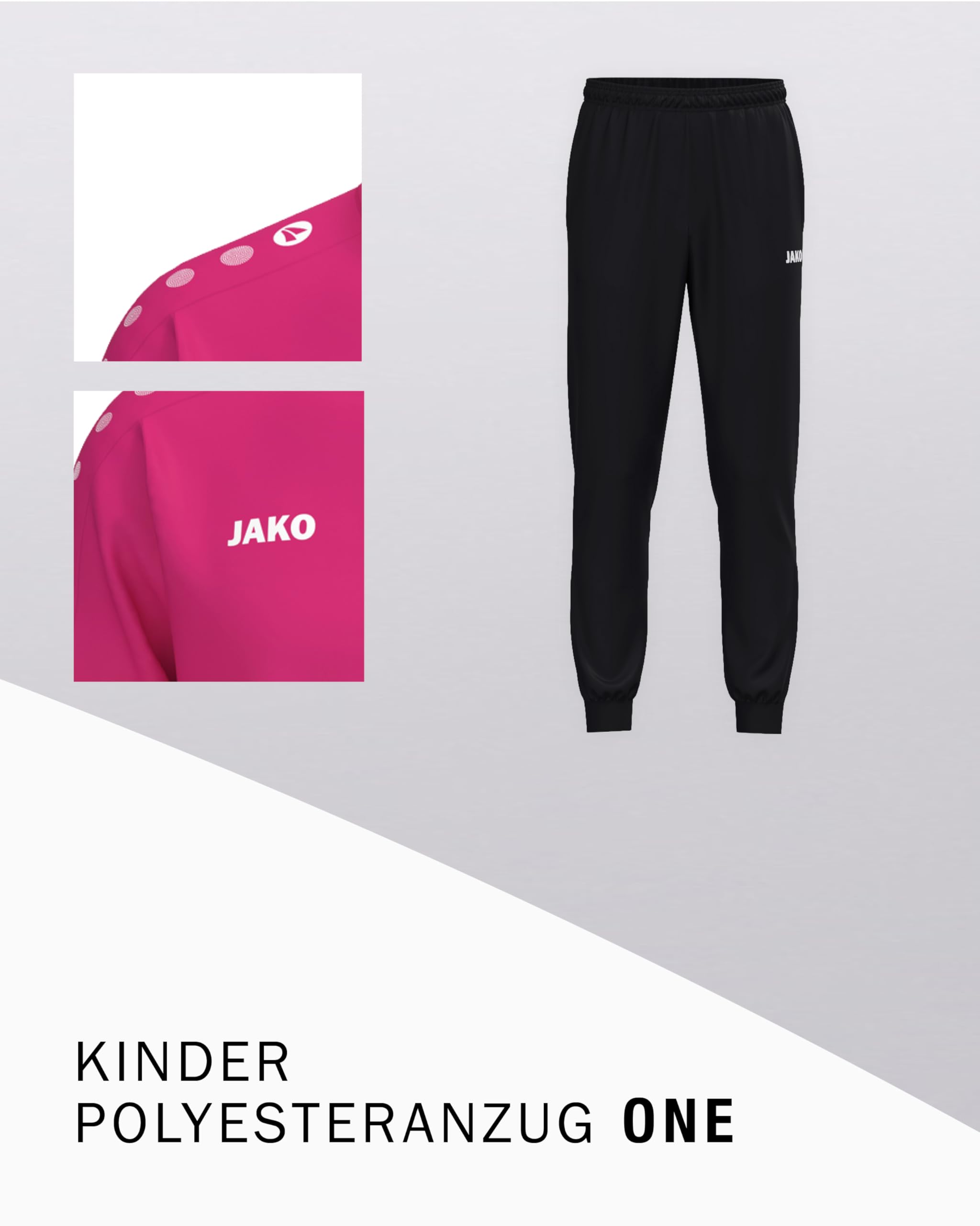 JAKO Polyesteranzug One – Sportanzug Kinder mit Keep Dry-Funktion, 100% recyceltes Polyester