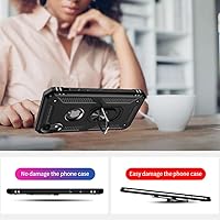 Vista 6 de Yiakeng Funda para iPhone XR, iPhone XR con protector de pantalla, fundas protectoras de grado militar con anillo para iPhone XR (negro)