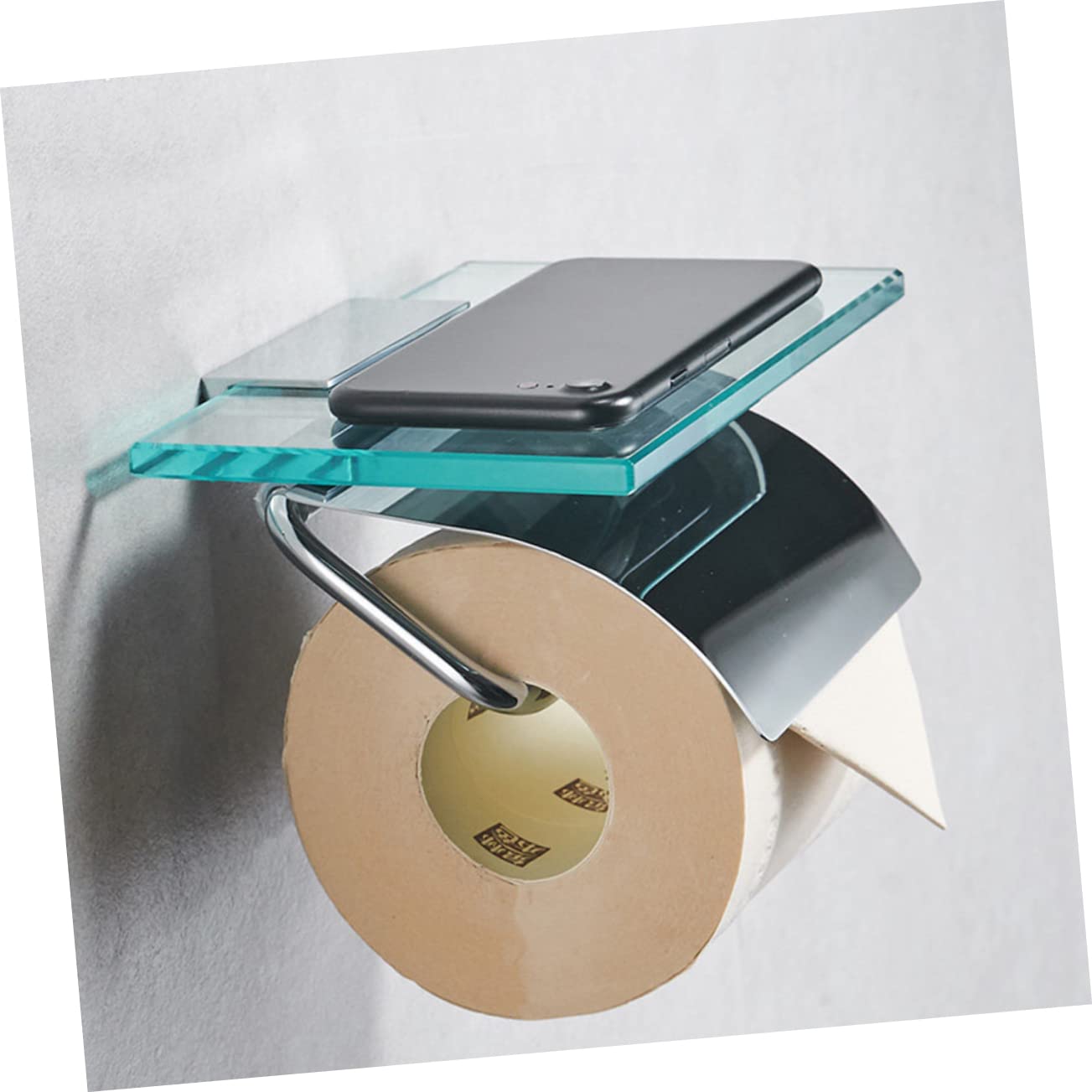 Porta Rotolo Carta da Parete in Vetro e Rame con Coperchio
