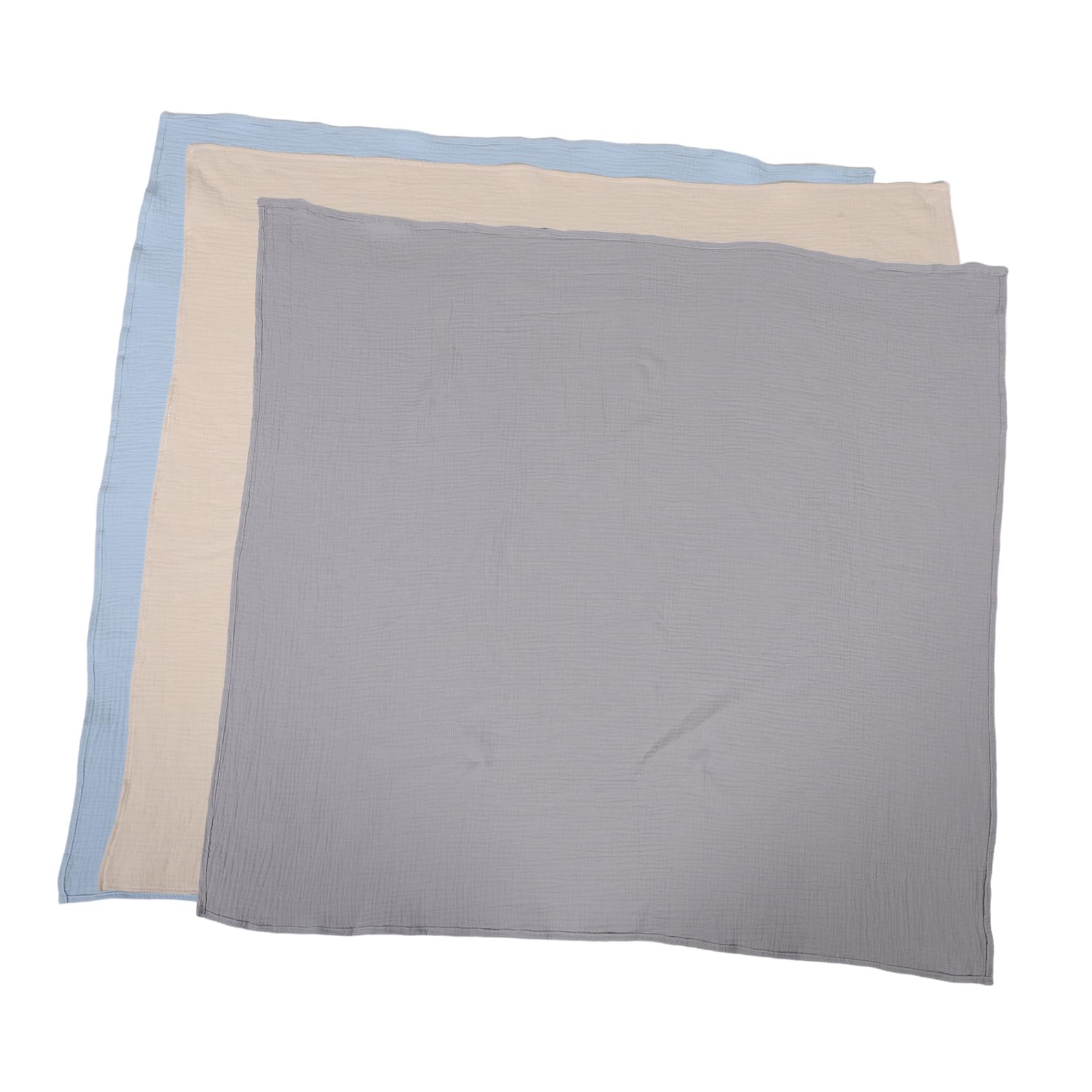 BESTonZON 3 Piezas Mantas de Muselina para Recién Nacidos Cobertor Envolvente para Bebés Mantas Suaves para Envolver la Cuna Diseño Amplio y Fácil de Usar Colores Sólidos Calmantes para