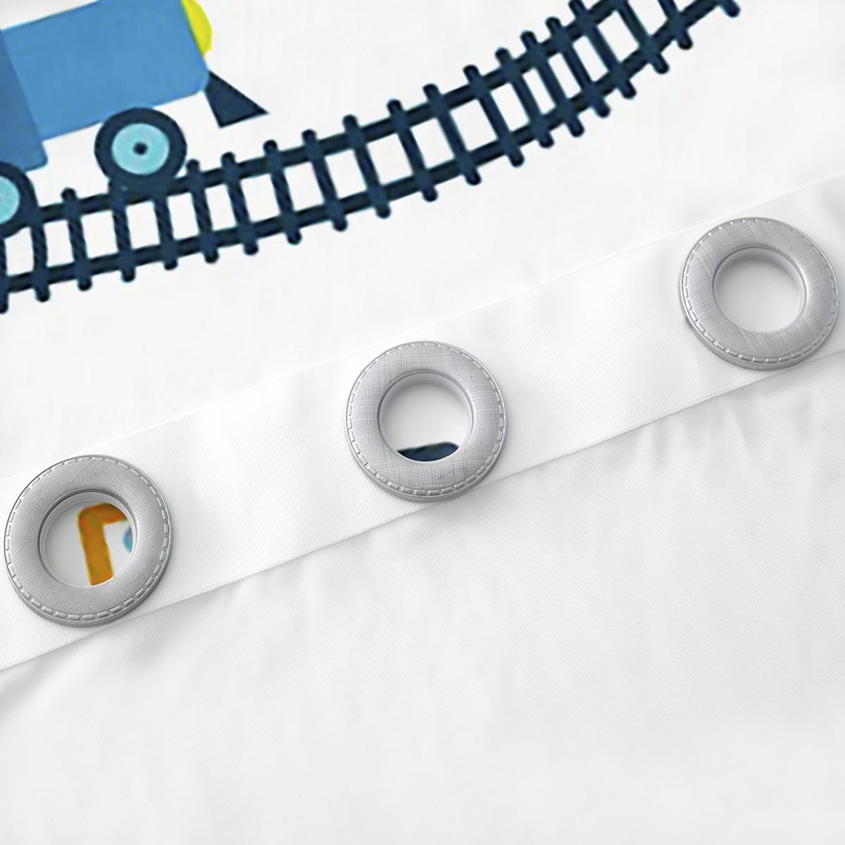 Bunte Zug Vorhänge Cartoon Auto Fenster Vorhang Blaue Zug Tracks Wolke Fenster Vorhänge Kinder Jungen Mädchen Teens Zimmer Dekor Transport Fahrzeuge Fenster Behandlung Vorhang,Top 2 Panel,L Größe