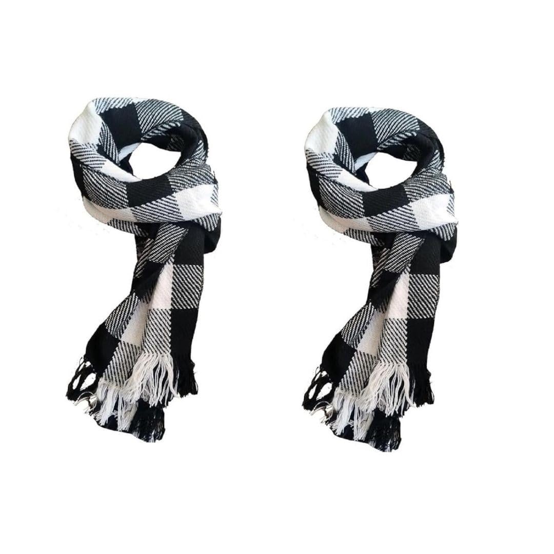 veytura Men Winter Muffler Soft Warm Neck Scarf Stylish Check Pattern Muffler for Men Winter Wear Comfortable Neck Wrap-picture-21