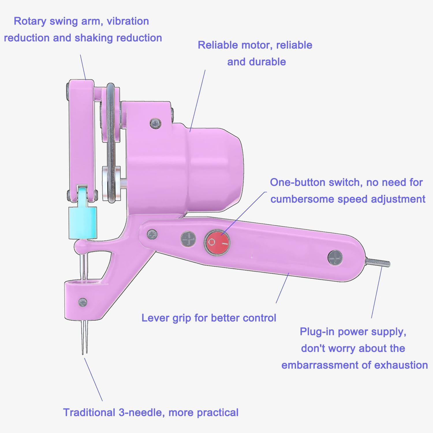 Machine à feutrer électrique, Outil de Couture DIY pour Feutre Artisanal, avec 3 Aiguilles, poignée à Levier et Bras pivotant, pour Peinture sur Laine DIY, travaux d'artisanat en Feutre
