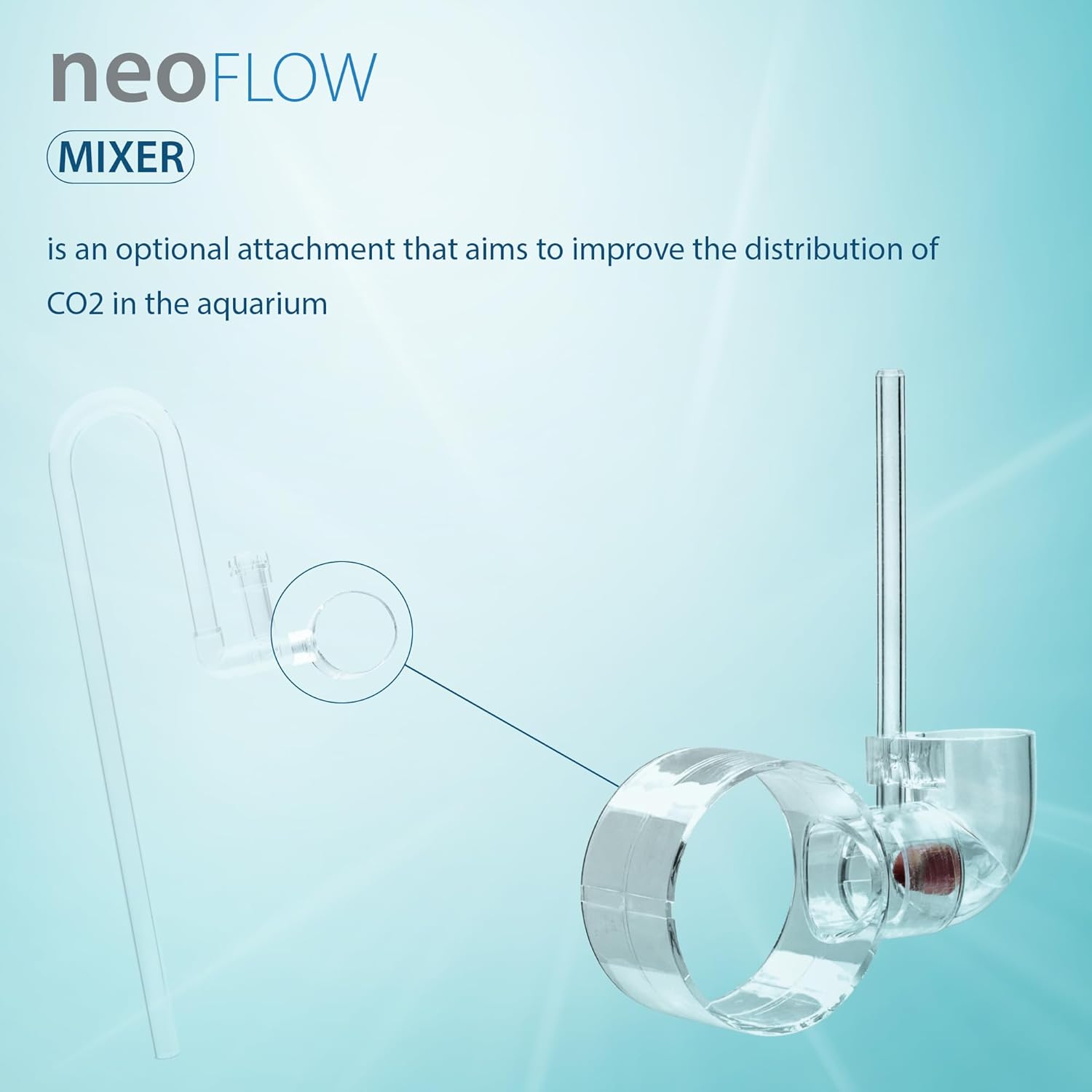 Aquario Neo Mixer - CO2 Diffuser for Neo Flow Lily Pipes, Efficient CO2 Dissolution, Easy Maintenance and Installation - Medium, 13mm 12/16mm