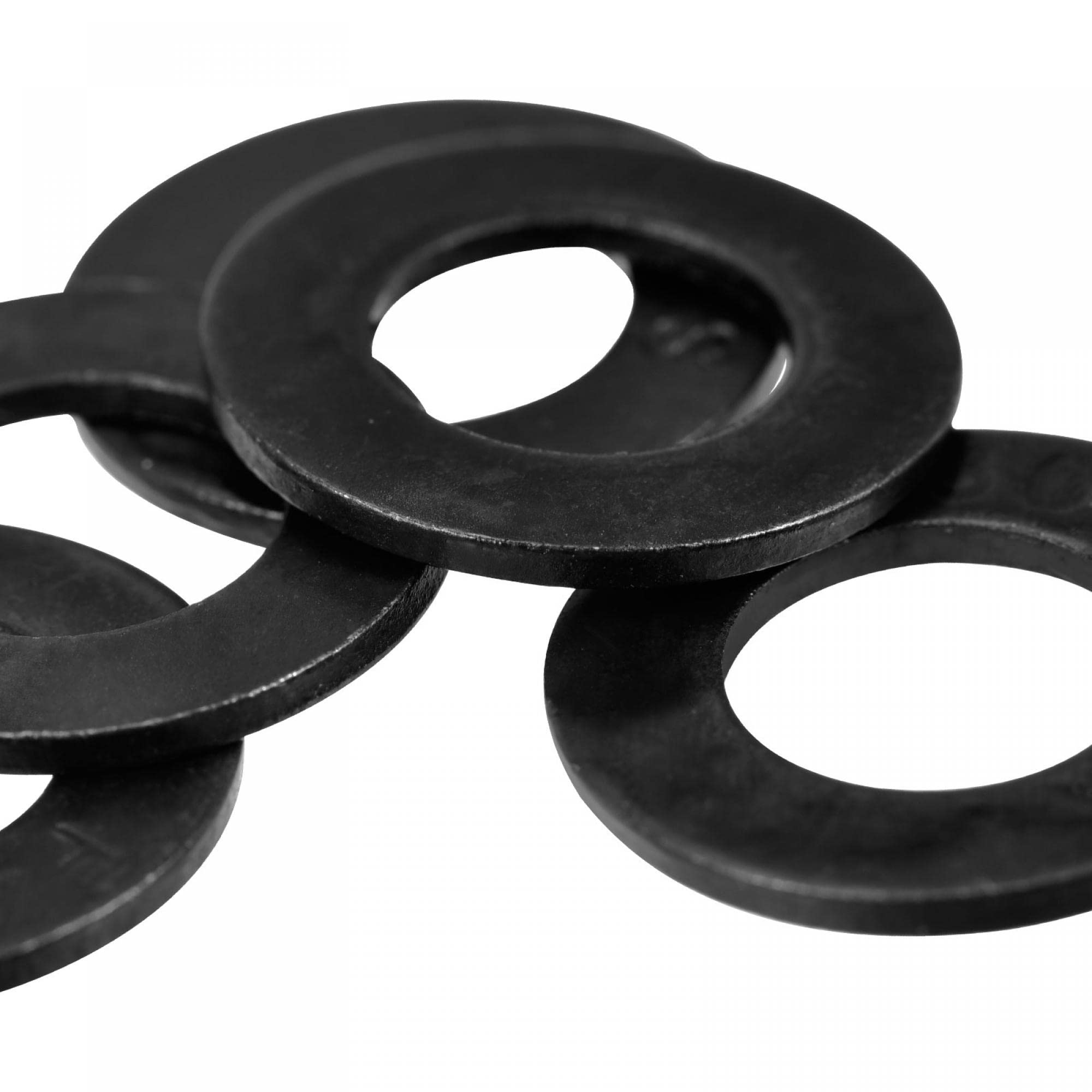 100-Pack Black Oxide 1/4" Flat Washers - 304 Stainless Steel, 9/32" ID, 5/8" OD, For Screws & Bolts