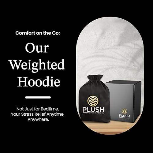 Miniatura 4 de Sudadera con capucha de felpa de 10 libras, mejora la relajación y la comodidad, manta con peso alternativo de cuentas de vidrio, lavable a máquina