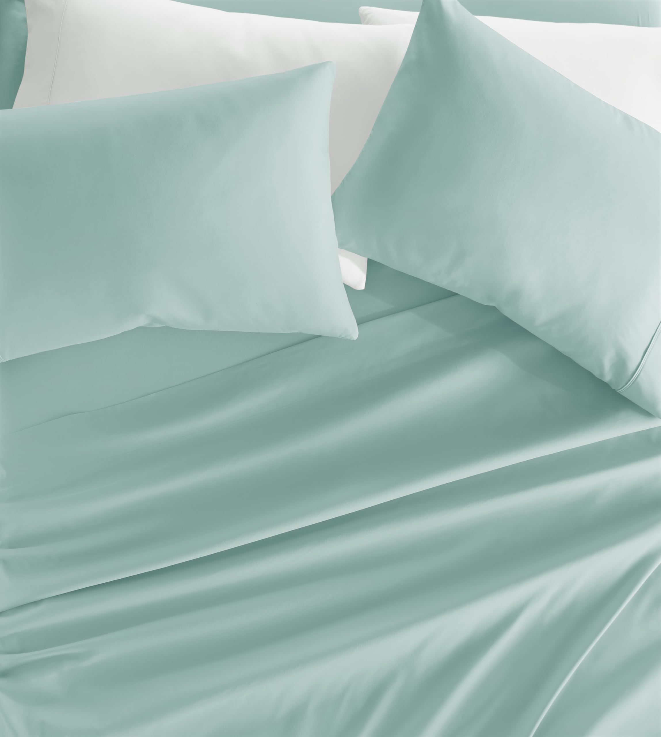 Linen Market Brushed Microfiber King Sheet Set 4 Piece – Oeko-TEX Certified Ultra Soft & Wrinkle-Free - 16" Deep Pocket Sheets - Easy Care King Size - Aqua