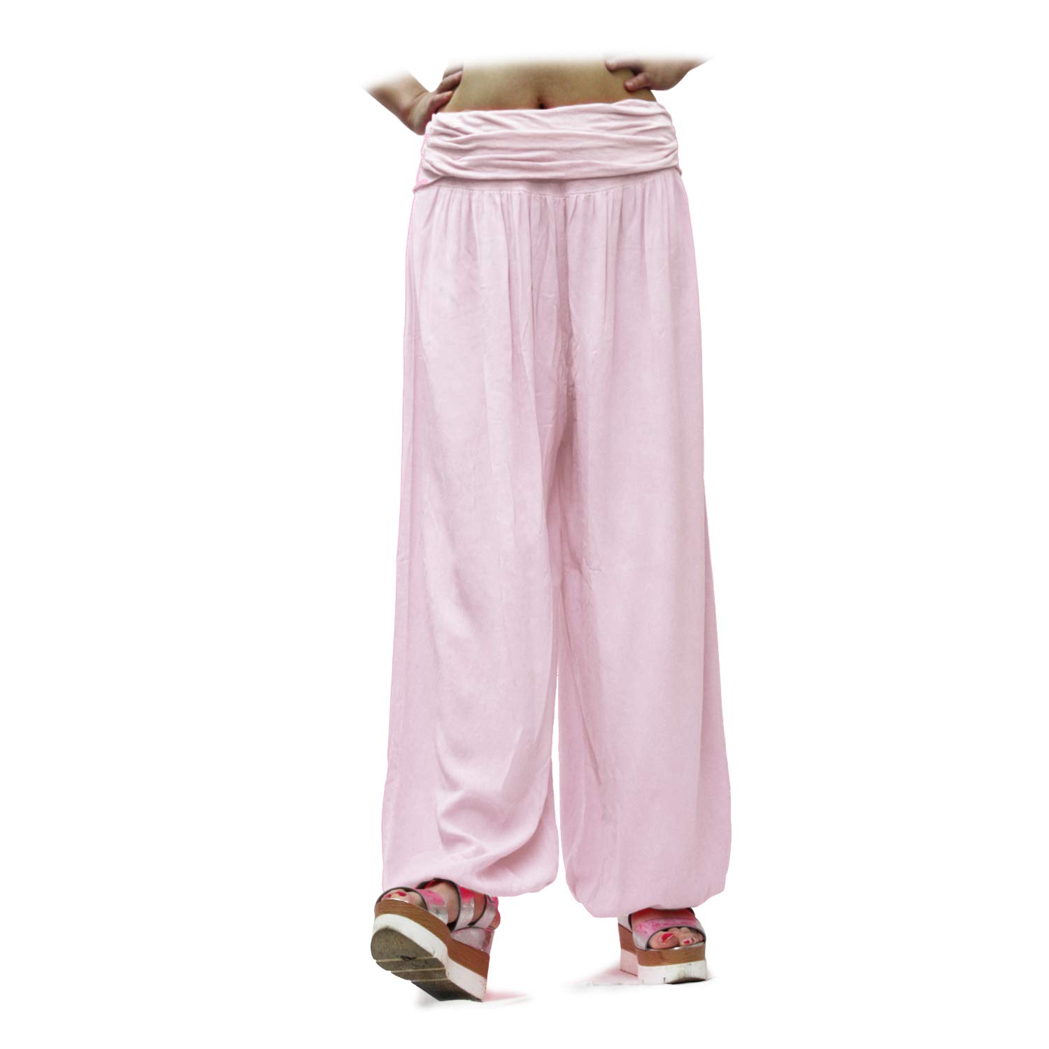 GLAMEXX24 Pantaloni Donna Harem Comodi Sciolto Leggeri Pantaloni Estivi Donna Leggeri Pantaloni con Tasche Freschi per Casa Tempo Libero e Sport Yoga Jogging Danza Pilates, M-L, XL-3XL