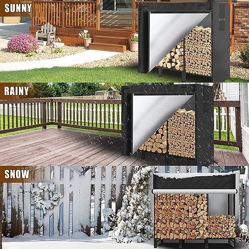 Kyate RACK-4FT-COVER Firewood Rack Outdoor With Cover Fireplace Wood Storage Heavy Logs Stand Stacker Holder Strong Lumber Racks Outside thumb #5
