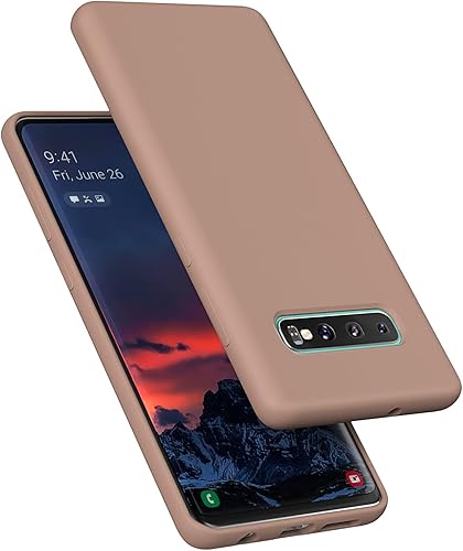 Vista 67 de E Segoi Funda diseñada para Galaxy S10 Plus de 6.4 pulgadas, S10+ de goma de gel de silicona líquida a prueba de golpes, cojín de forro de tela