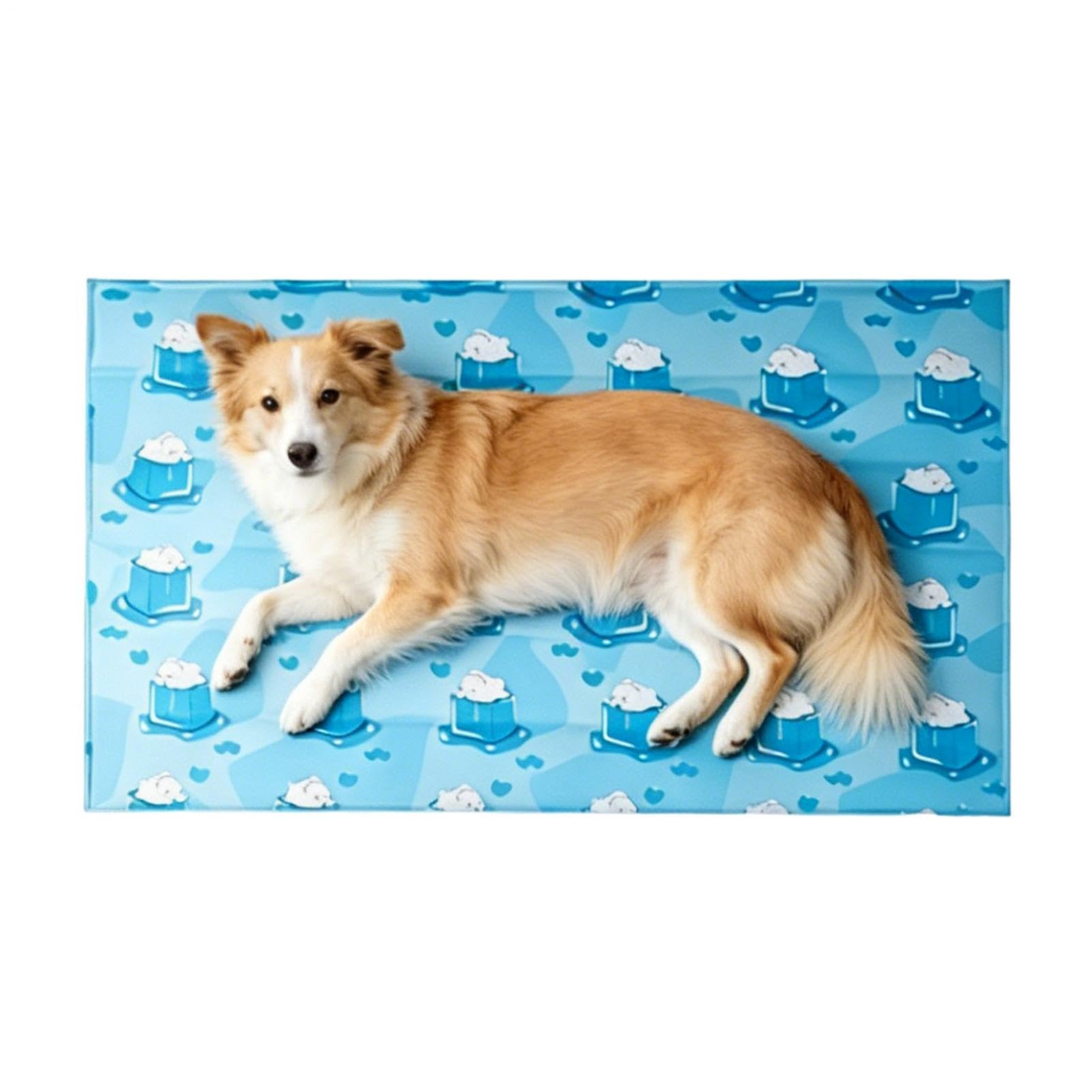 Lit Rafraîchissant Pour Chien Tapis Pour Animal En PVC Antidérapant Pliable | Tapis Couchage Rafraîchissant pour Chien Idéal pour Voiture Parc Plage Balcon Pelouse Salon
