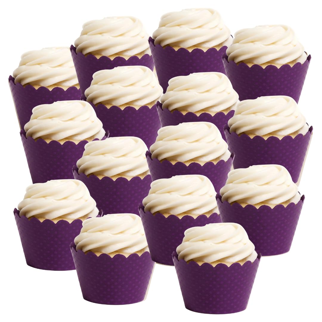 Dress My Cupcake Standard Royal Purple Cupcake Wrappers, Set of 12