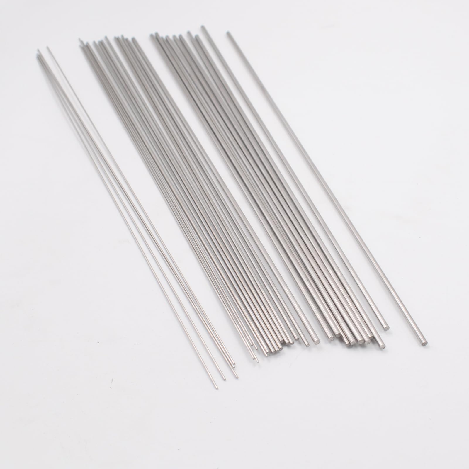 SnowTing 30pcs 304 Stainless Steel Round Rods Bar, Three Rods Diameter 1mm 2mm 3mm, 300mm Length, Metal Solid Shaft Rods Lathe Bar Stock for DIY Crafts Model Car Helicopter Airplane