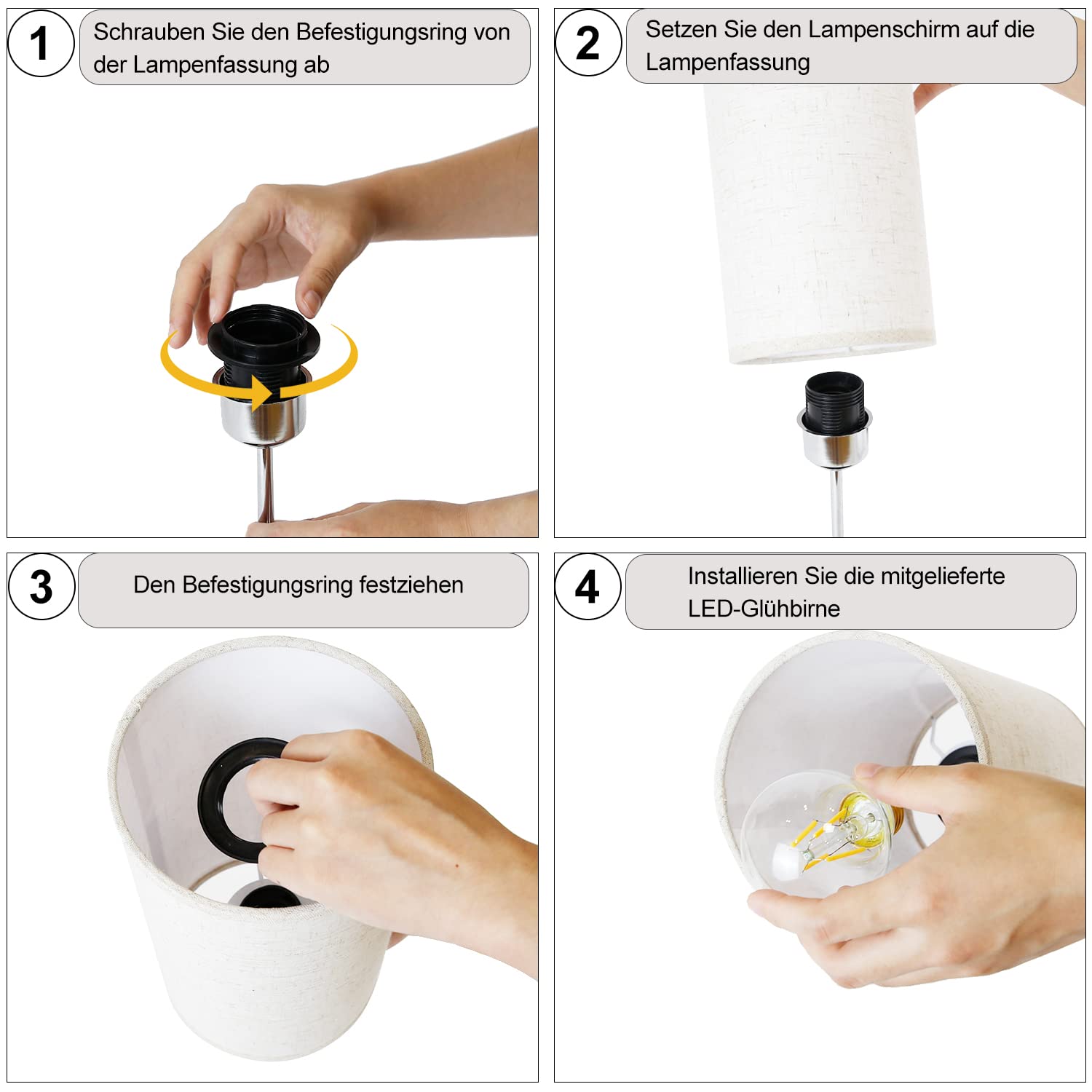 GBLY Nachttischlampe Touch Dimmbar 2er Set Modern Tischlampe mit USB | Anschlüsse, Schlafzimmer Nachttisch Lampe mit Ladefunktion, Chrom Bettlampe mit Stoffschirm, Tischleuchte E27 für Hotel Bett